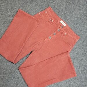 Madewell Pants Womens 27 Burnt Orange Corduroy Boho Cali Demi Boot Button Fly